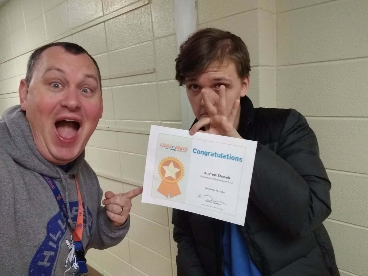 RichDameron's tweet photo. Congrats to Andrew for finishing the @Scholastic #FASTTMath multiplication module today! He had a goal of completing this quarter and did it! Andrew joins my FASTT Math Wall of Fame and is now a living legend. #WeAreREED🎉 https://t.co/tkNtm3Sz2O