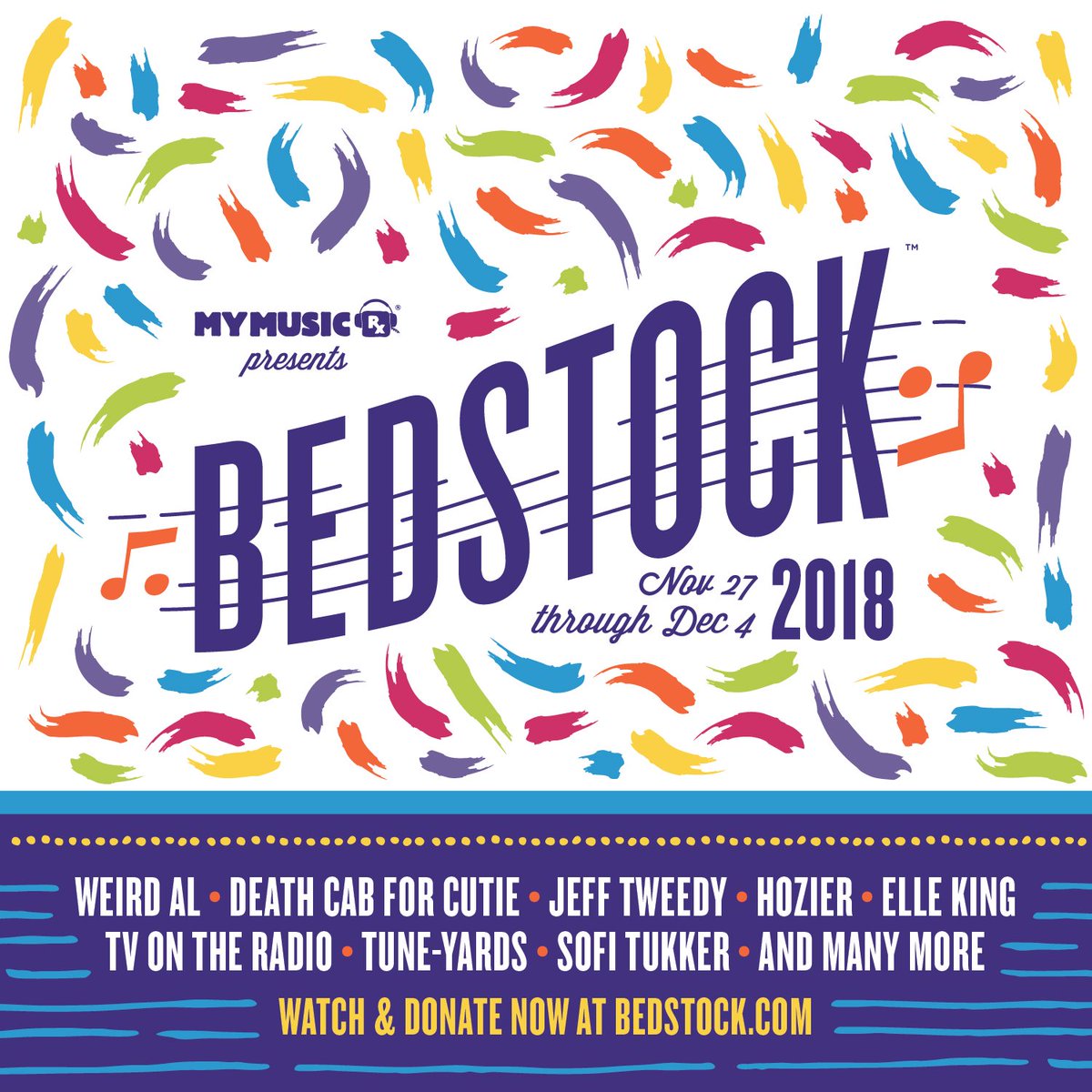 JoyRxMusic's tweet photo. #Bedstock is back! In addition to the online music fest on #GivingTuesday, we are hosting our very first sweepstakes where you could win festival tickets to @sxsw, @Stagecoach, or @aclfestival! Sign up for updates and join us on Nov 27. https://t.co/rkiMZL9VTa https://t.co/GEmlUYaaDj