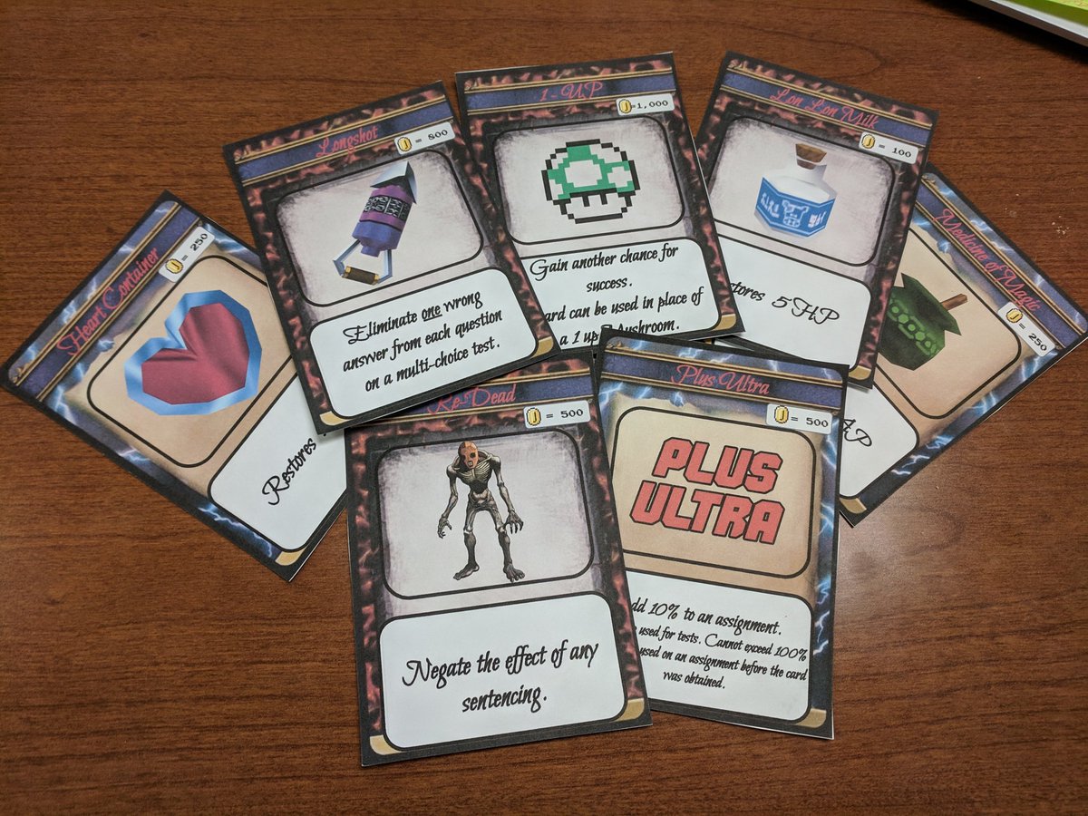 LevelUpTechLab's tweet photo. I really like my trading cards that my students can buy using GP in @classcraftgame . I even try to include "rare" cards at times when I open up my "store". I like the added nerdy touch but I'm surprised how most of my 4th graders recognise it 😂 #gamifytheclassroom https://t.co/P8m16kbBFq
