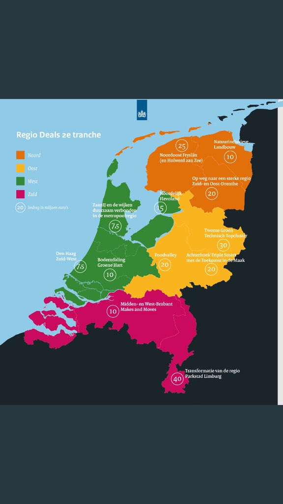 idenijs's tweet photo. De voorstellen uit Noord Oost West en Zuid NL die uitgewerkt worden tot #regiodeals #lnv #bzk #rvo https://t.co/bg5aFzkp5S