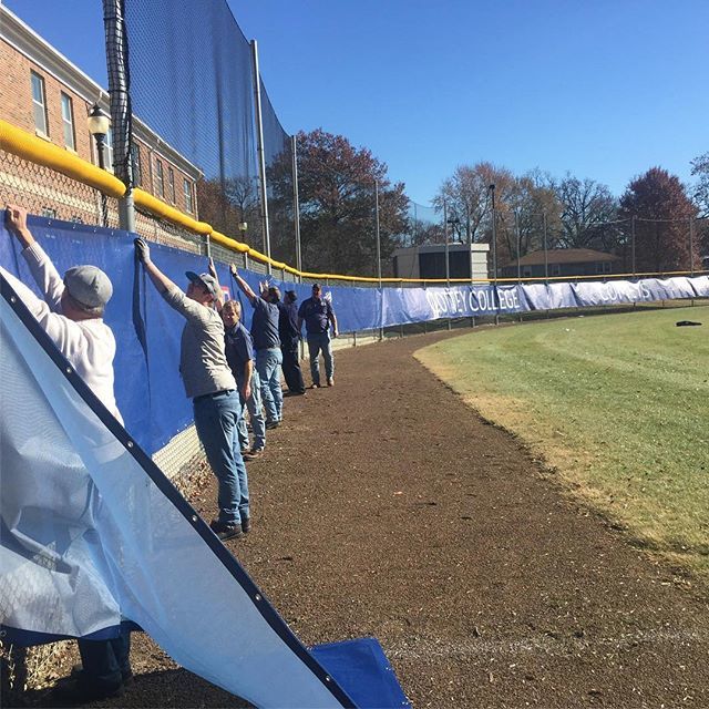 srdill's tweet photo. Our friends @cdlelectric delivered a 332β windscreen for the @Cottey.college.athletics softball field and helped the @cotteycollege Physical Plant team hang it on this warm, sunny, perfect day! .
.
.
#nevadamo #midwest #college #softball #sports #women #β¦ https://t.co/ooBpjjW76R https://t.co/eFW87XhaeQ