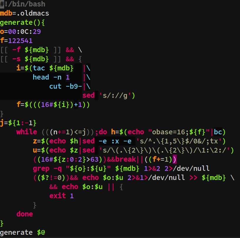 devopsunicorn's tweet image. generate #VMware compatible Mac addresses #bash