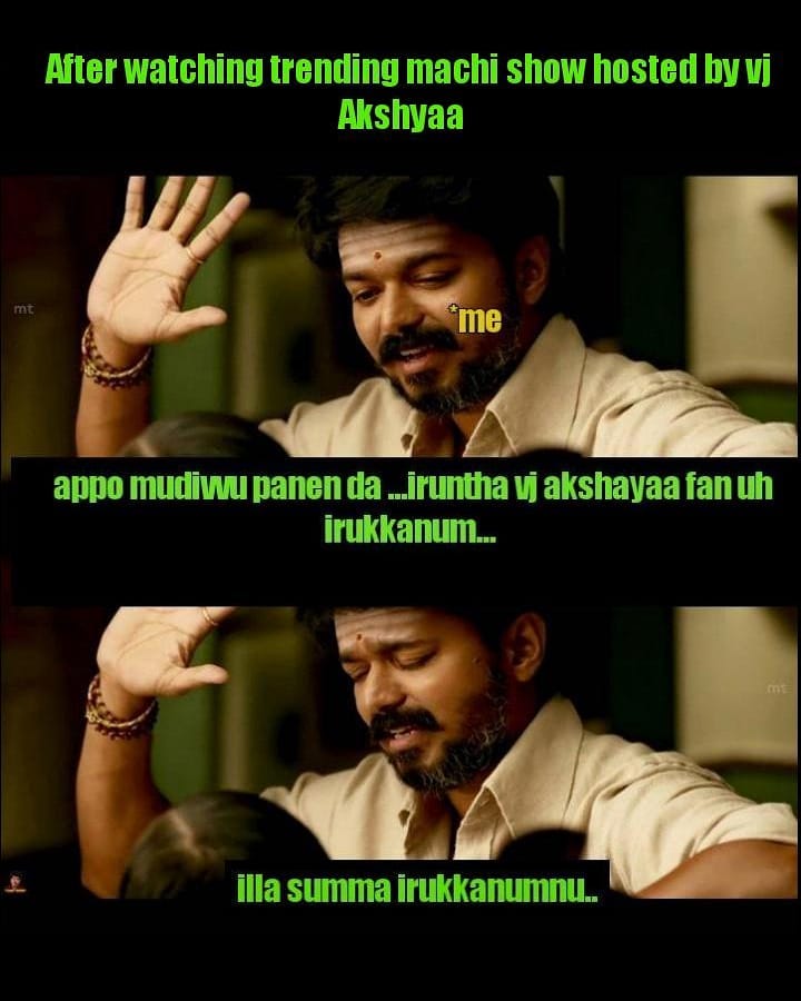 Akshayaa_FC's tweet photo. This meme😍😍 #True1😊 @AkshayaaVJ #VJAkshayaa #AkshayaaArmy #TrendingVJ
#10KFollowersForAkshayaaVJ ❤ https://t.co/pjnBP90mAq
