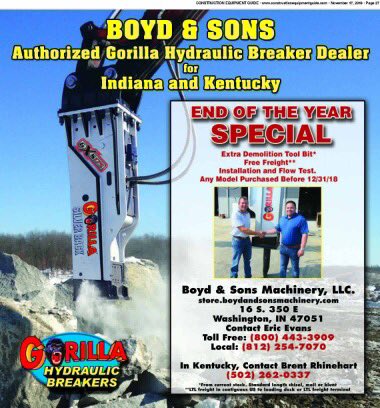 BoydMachinery's tweet photo. We are proud to be a dealer of Gorilla Hammers. If your business is in need of a hammer in the near future, Call Eric or Brent @ 800-443-3909 and take full advantage of this incentive. #gorillahammers #endofyearspecial #BoydHasIt https://t.co/V2pSvKPqGN