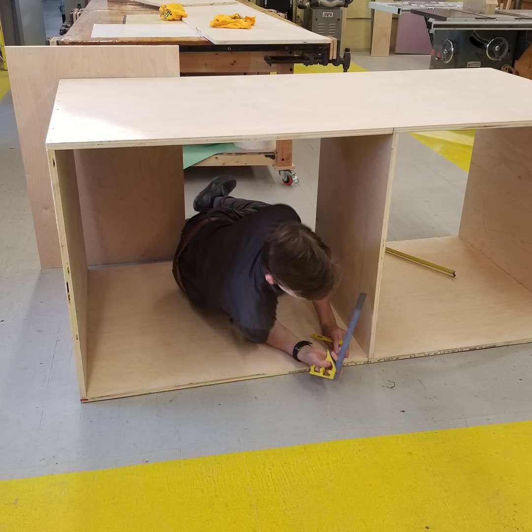 MrMacari's tweet photo. Dom and Chandler did an amazing job on our new mobile design/work table.  It opens up a whole new design and communication space.   Students can layout concepts right on the white board table top.  Come check out their work.  #Smithfieldcte #shslegacy https://t.co/R4YXMGvXTm