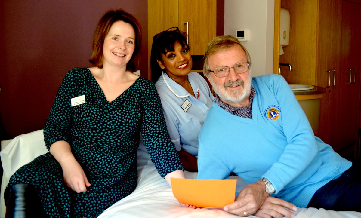 Ryedale lions Club supporting St Leonards Hospice with a £2400 donation to purchase a high tech bed for their Tadcaster Road Hospice.