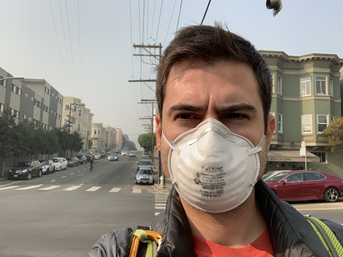 msawired's tweet photo. Wondering what good is faceID when it doesn’t work with a face mask on on a routine smokey morning in San Francisco... #wildfires #tech #globalw https://t.co/cjl7WfE0xC
