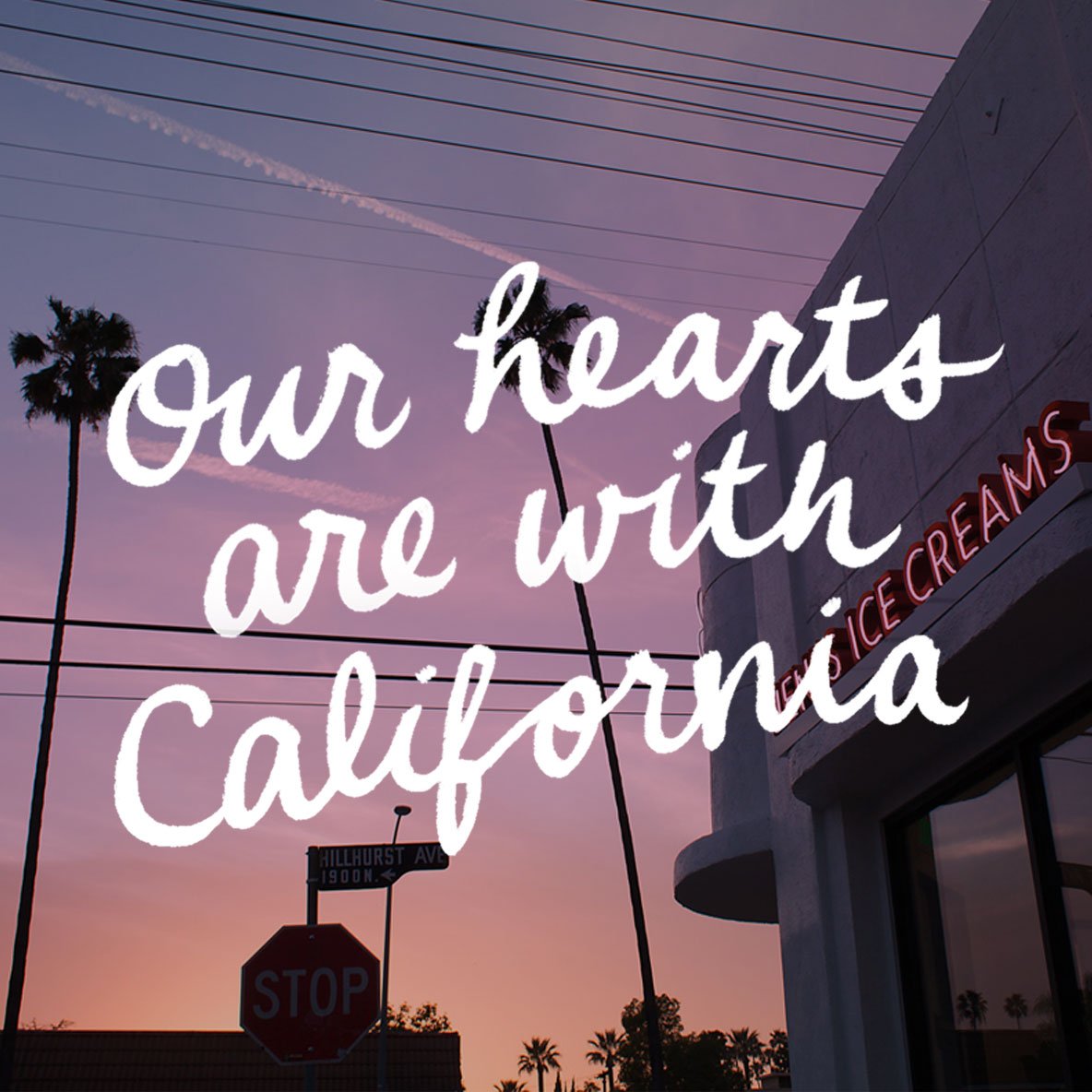 EXTENDED! We are blown away by your support to help us raise money for those affected by the wildfires. Let’s keep the momentum going. We’re extending the fundraiser—donating 100% of profits from our LA shops now through Sunday to the <a href="/calfund/">CCF</a>’s Wildfire Relief Fund.