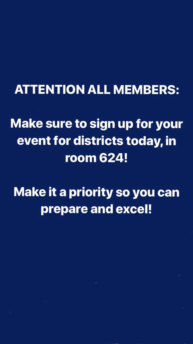 CehsDECA's tweet image. Districts competition is just around the corner, and you know what that means... registration! Come afterschool today in Ms.O’s room (room 624) to sign up for you event you want to compete in! Let’s do this! 📊🧠👀
