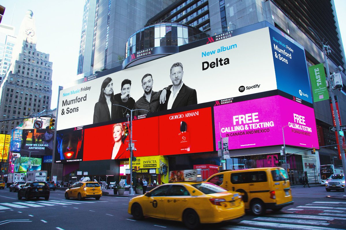 MumfordAndSons's tweet photo. Times Square… @Spotify, you legends! #DeltaTheAlbum #NewMusicFriday https://t.co/JHE3L9rdRH https://t.co/xUOagybhym