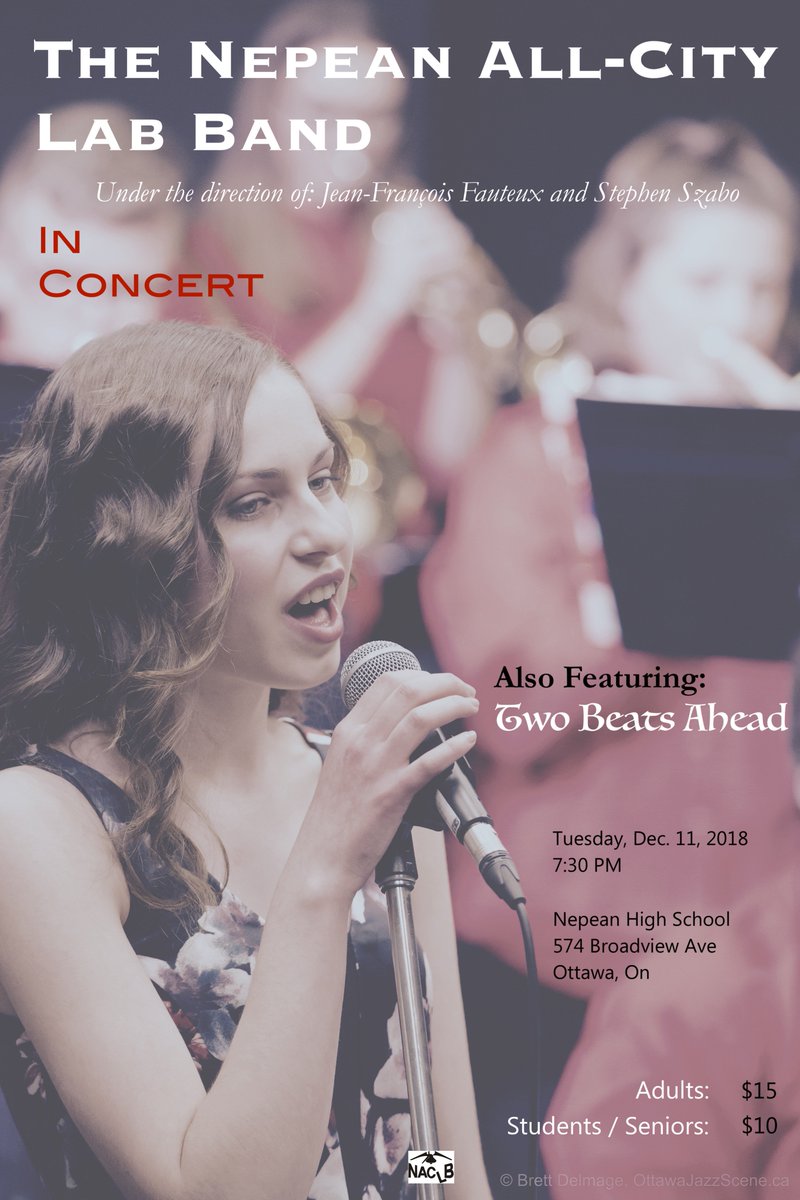 Come see the Nepean All-City Lab Band's first Concert of the year on December 11th at Nepean High School.