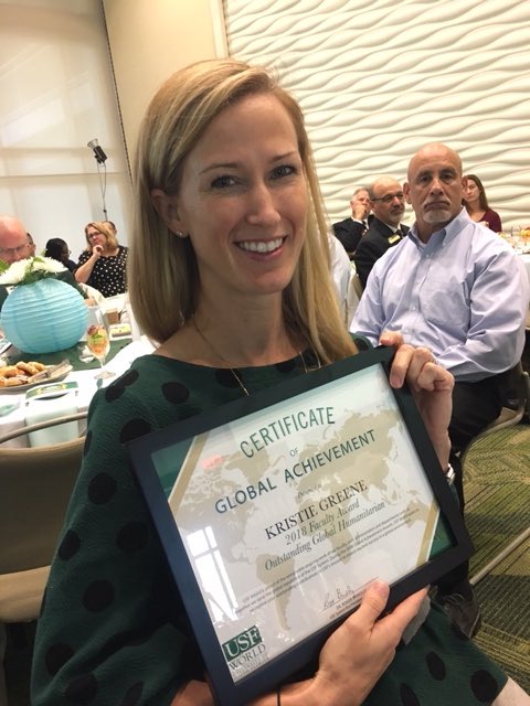 JaimeESanchezMD's tweet image. Congratulations to my @USFHealth urogynecology colleague and friend Kristie Greene on her award as Outstanding Global Humanitarian at USF Global Achievements. A well deserved recognition for an outstanding surgeon! #GlobalSurgery