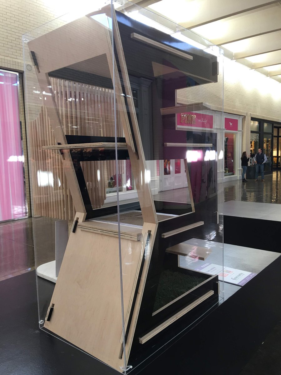 progreengrass's tweet photo. Check out this extraordinary cat condo designed by @5Gstudio. It's one of the entries in the 2018 #DallasBarknBuild. Be sure to visit the NorthPark Center sometime within the next 2 weeks to see this beauty in person. And, yes, that is ProGreen turf in the bottom tier. https://t.co/gmmP0SRmM7