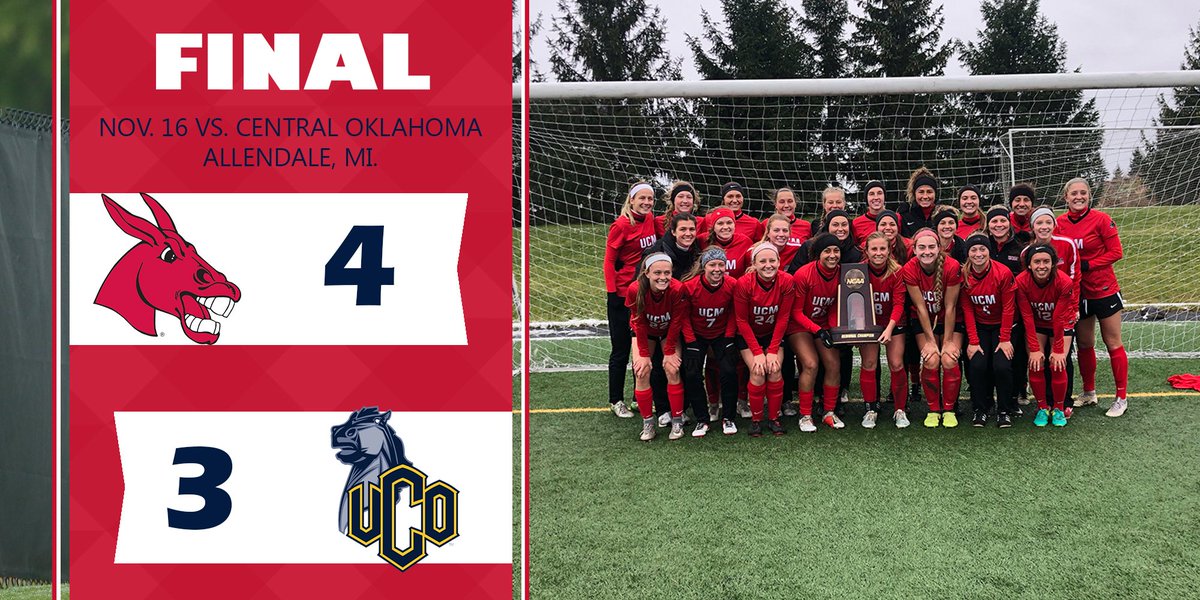 UCM_Soccer's tweet photo. Jens dominate in overtime to defeat Central Oklahoma 4-3. Toth (2), Killian, and Freeman all scored in the intense victory. Johnson had 8 saves in the net. #5XCentralRegionChamps #JENSWIN https://t.co/HbnWrKyu8n