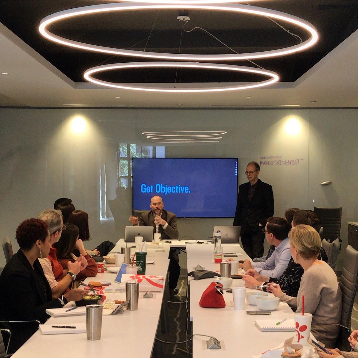 Our creative department was front and center as we went "around the design world in 90 minutes". A big thanks to Chris and Paul for leading a productive discussion on effective internal practices for managing the creative process! #MarksteinInMotion