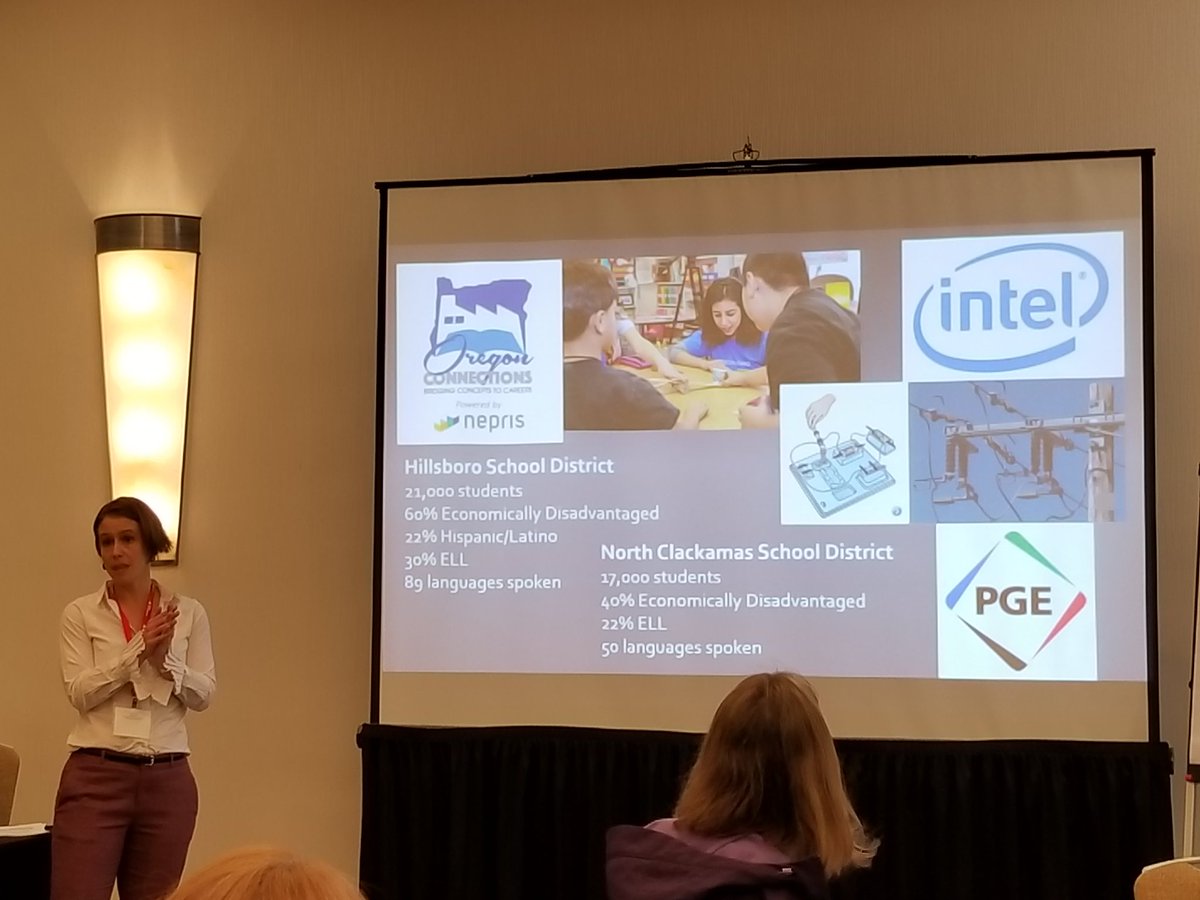 SollmanJaneen's tweet photo. Look at @hillsboro_sd being highlighted at the @STEMecosystems conference for an amazing partnership with @intel! #ProudtobeHSD #MyHD30Life #ILoveMyJob #OregonSTEM https://t.co/S52lK4bikL