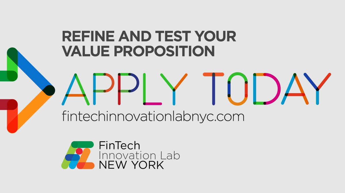 FinTechLab's tweet image. The deadline to apply for the #FinTechLabNYC 2019 class is December 1. Apply today! bit.ly/2PeuiAC