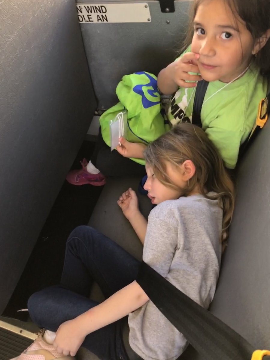 MsGartmann's tweet photo. “I’m not going to fall asleep on the bus!”
Five minutes later....silence 
@SrtaLucio #thompsonIsExcellence #fabfirsttimeline https://t.co/jjB8LrWk3h