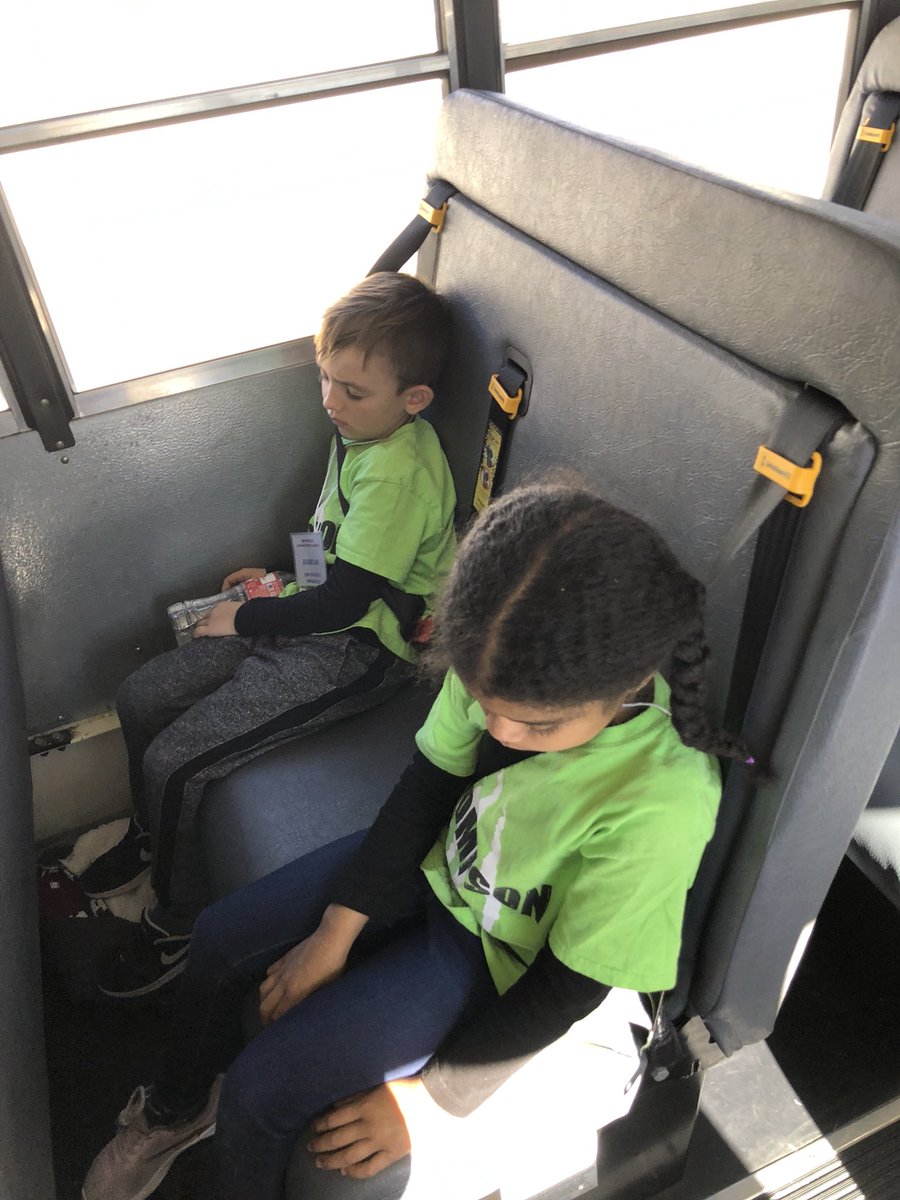 MsGartmann's tweet photo. “I’m not going to fall asleep on the bus!”
Five minutes later....silence 
@SrtaLucio #thompsonIsExcellence #fabfirsttimeline https://t.co/jjB8LrWk3h