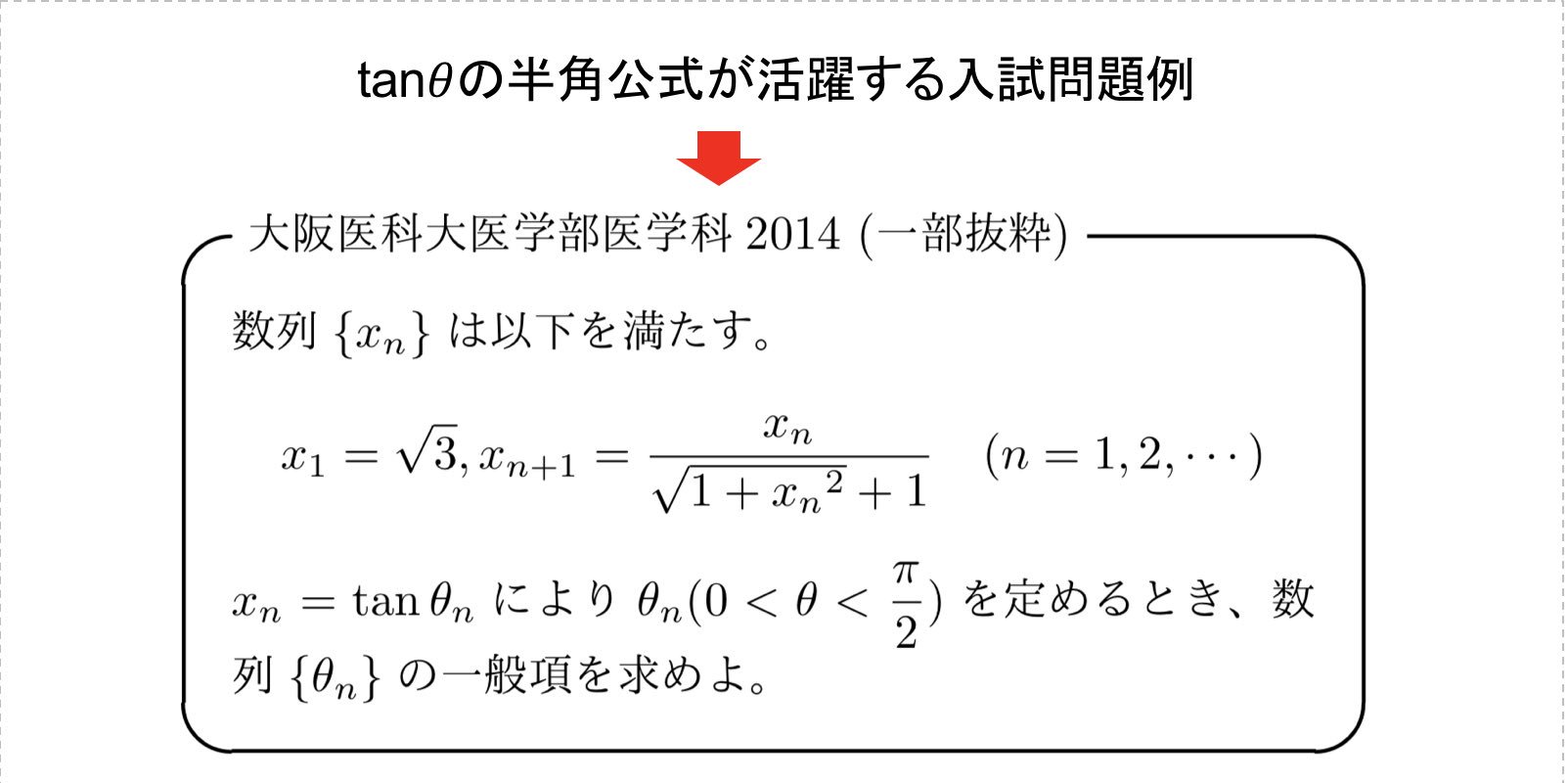 ぷっちょ 丸暗記ゼロの英語と数学 数 Ii三角関数 内部に二等辺三角形を含む直角三角形を覚えておくと 2倍角の公式 を一瞬で導出できる上に 多くの人が知らない Tan8の半角公式 も暗記できます その幻の半角公式が実際に入試問題で活躍しうることを