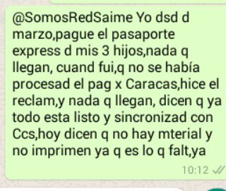 JULYMARC's tweet photo. @SomosRedSaime 
@madrugonazo1
Por favor cuando van a desbloquear el error 4-3 para obtener los pasaportes de mis hijos están desde marzo
Ya hice ka cola del ciudadano
Ayudaaaaaaaa https://t.co/f7o0xUyXfG