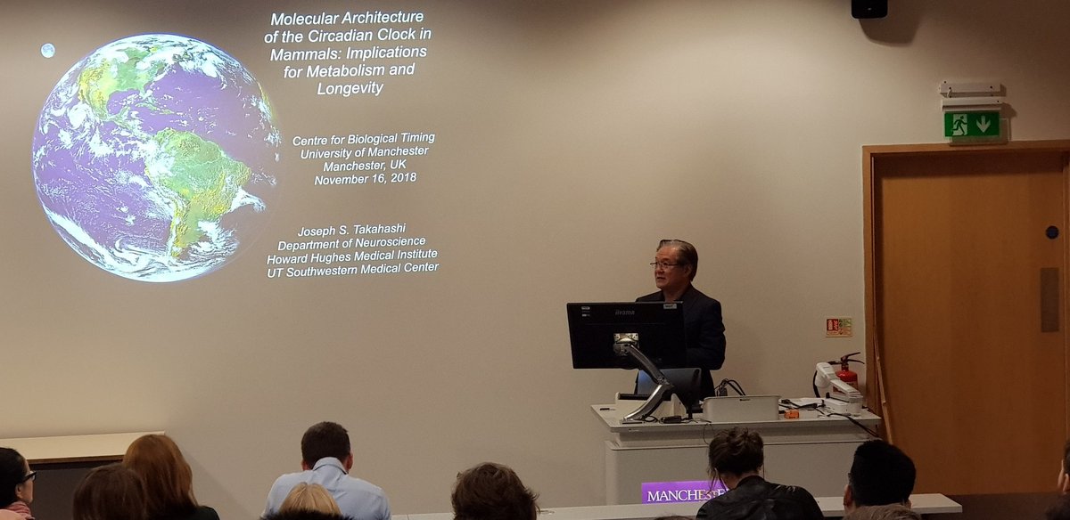 MichalDudekPhD's tweet photo. We had a great pleasure of hosting Joe Takahashi @CircadianClocks at the Manchester Biological Timing Centre @Time_MCR It's amazing that in science you can meet and chat with the "rock stars" like it's a normal thing. #CircadianClock #BiologicalTiming #CircadianRhythm https://t.co/9bj81hshs0