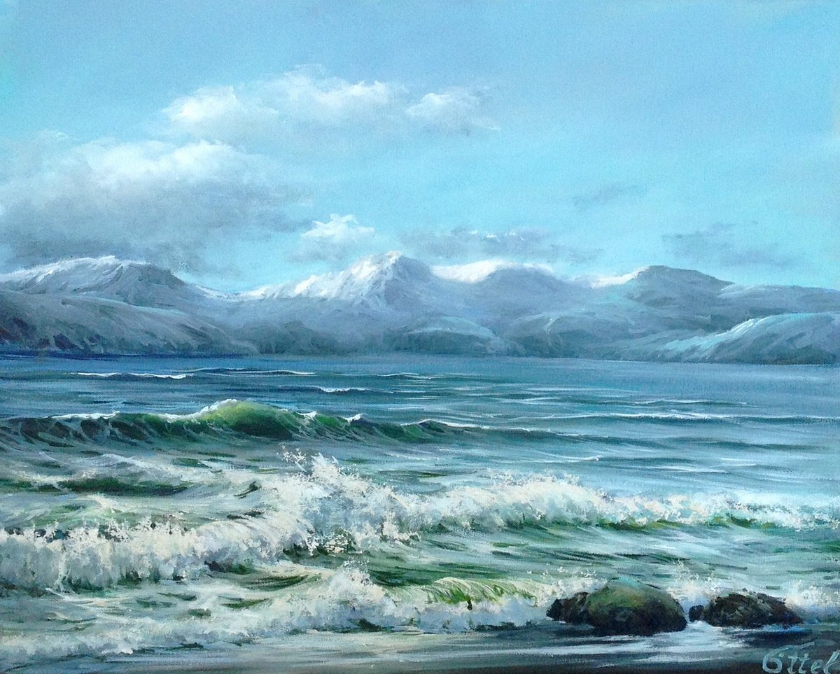 Ludwina Art Meer Gesprach 40x50 Leinwand Ol 18
