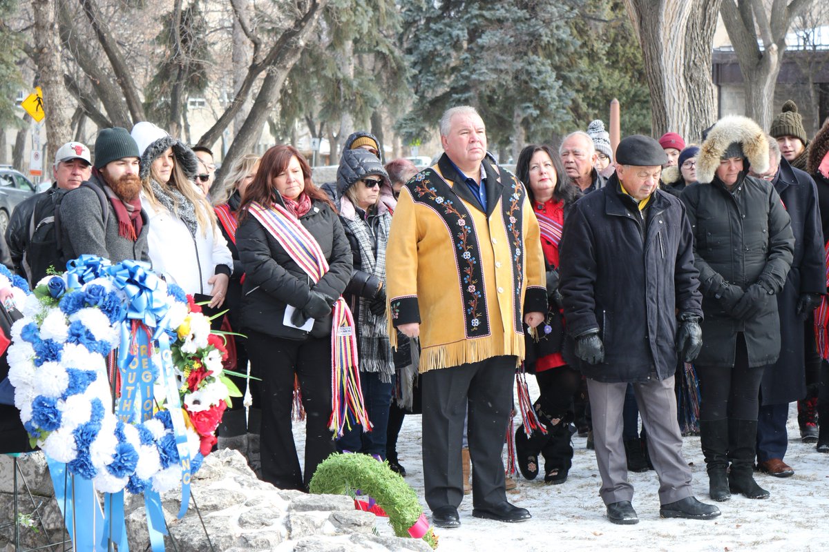 MBMetis_MMF's tweet image. Today, we gathered at the grave site of Louis Riel for our annual commemoration ceremony. Each year on the anniversary of his death, we honour Louis Riel and the sacrifices he made for the Métis Nation. #RememberRiel