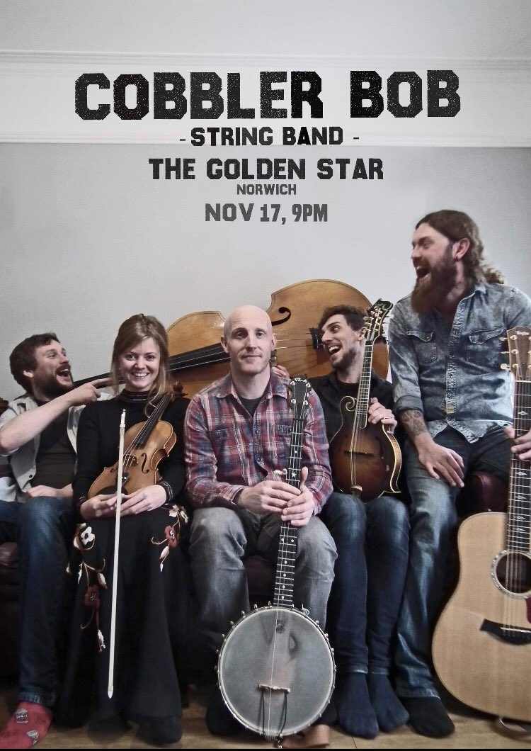 The Cobbler Bob String Band live this Saturday 9pm #livemusicnorwich