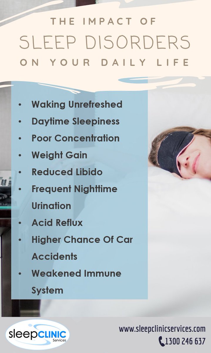 The Impact of Sleep Disorders on Your Daily Life

Learn More: buff.ly/2KAhkra

#sleepdisorder #sleep #health #infograph #infographic