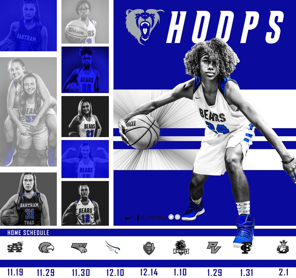 bt_athletics's tweet photo. Mark your calendars! Girls 🏀 home games begin next week‼️ 
#GoBears #EverythingSchool https://t.co/Zw7Ct59Bhr