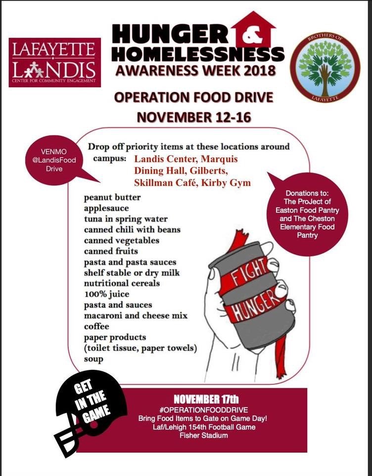 LafColFootball's tweet photo. Planning on taking in #Rivalry154 from Fisher Stadium tomorrow? 

Bring something for #OperationFoodDrive!

#RollPards https://t.co/GNbRUqbd3w