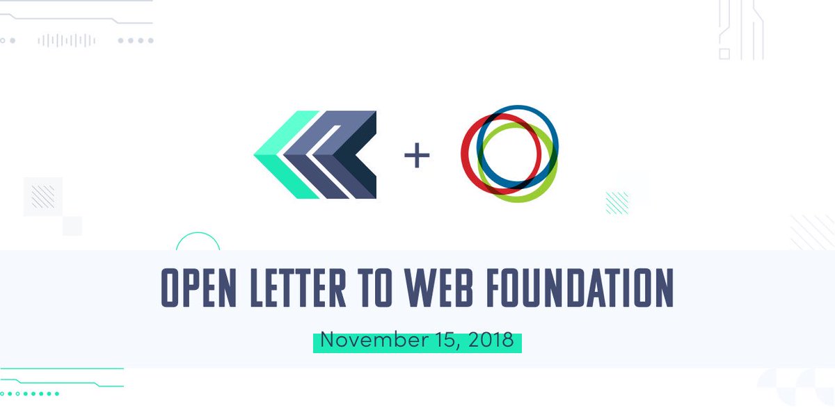 ElastosDAO's tweet image. An Open Letter to @webfoundation and @adrianlovett and @timberners_lee by @RGhadamian. Let’s build the new internet together! bit.ly/2TjOjFq

#internet #webfoundation #fortheweb #smartweb #elastos #CyberRepublic 

@NGI4eu @solomonbrett @hickspeggy @BeeGoldsmith