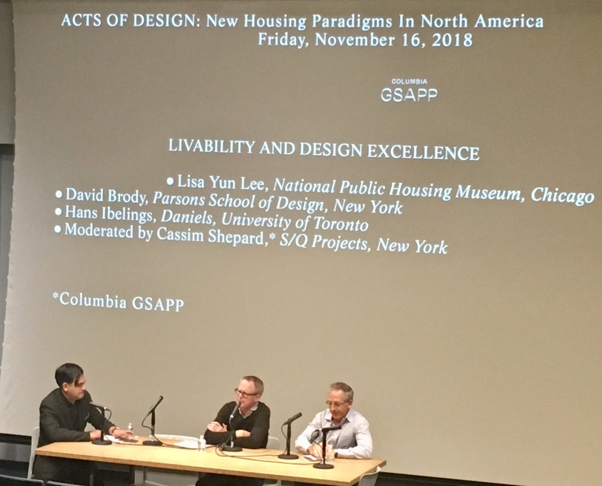 ColumbiaGSAPP's tweet photo. #ActsofDesign Panel: Livability and Design Excellence featuring David Brody of @parsonsdesign, Hans Ibelings of @UofTDaniels, & @cassimshepard of #sqprojects https://t.co/PzOli5pMQJ