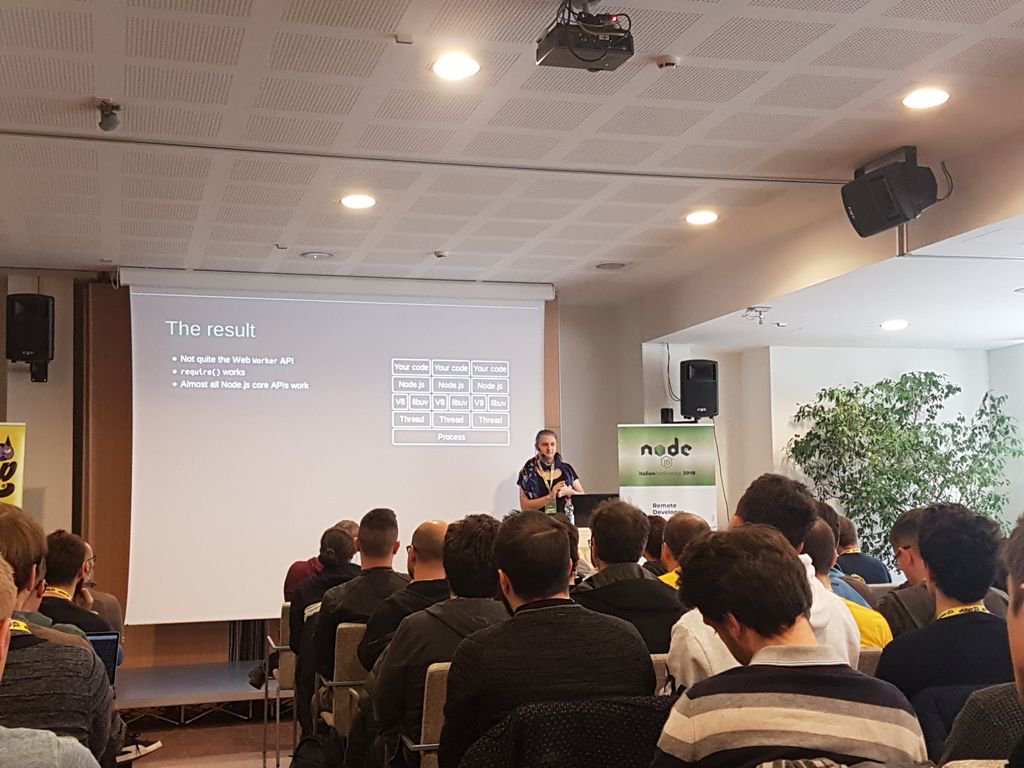 cassvail's tweet photo. Today the Node.js Italian Conference #nodejsconfit https://t.co/alkalyiGlE