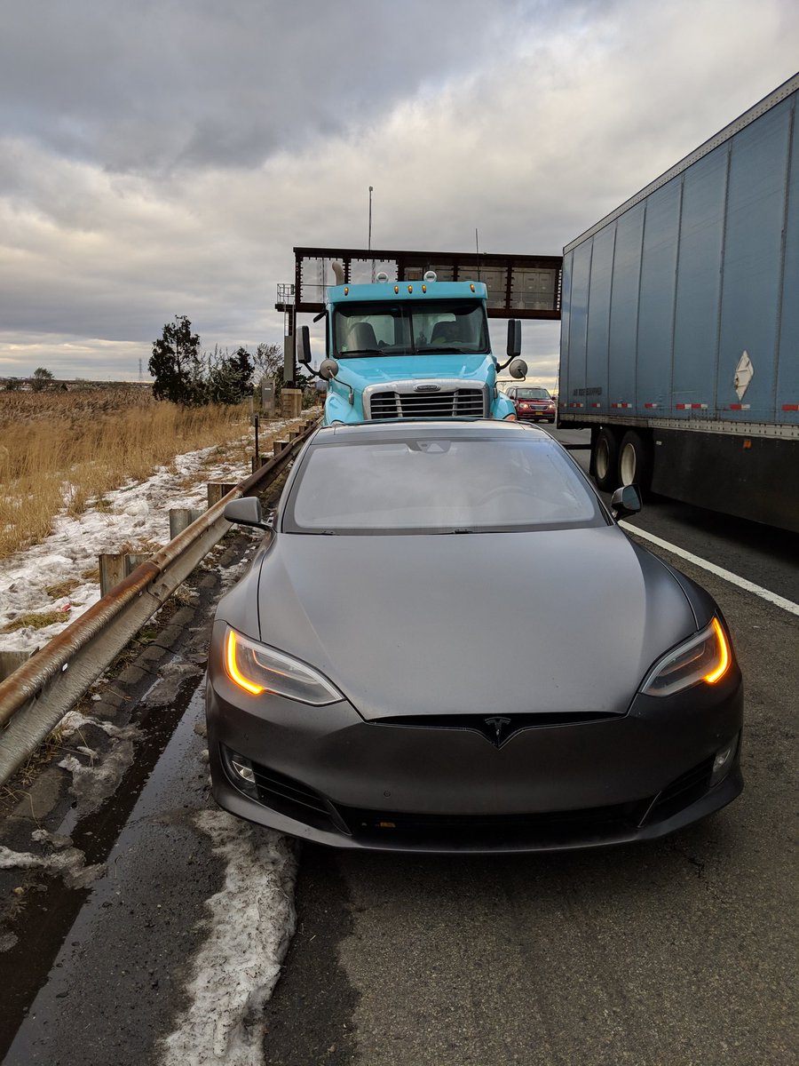 All it takes is 1 truck not paying attention. Thankfully Apollo took all the damage and I'm totally fine :/