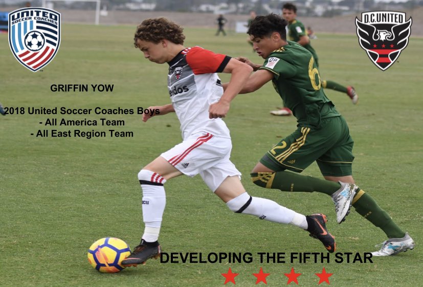 DCUyouth's tweet photo. Congrats to @griffinyow on making the @unitedsoccercoaches All Region and East Region Teams! ⚫️🔴 #developingthe5th⭐️ https://t.co/6RfZnVVrzq