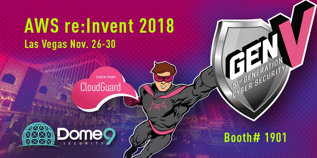 CloudGuard Dome9 (@dome9) on Twitter photo Going to <a href="/awscloud/">Amazon Web Services</a> re:Invent Nov. 26 - 30? Stop by <a href="/CheckPointSW/">Check Point Software</a> Booth 1901 and <a href="/Dome9/">CloudGuard Dome9</a> Booth 2605 for your Passport to Prizes and the latest on our #cloudsecurity and #compliance solutions. Going to <a href="/awscloud/">Amazon Web Services</a> re:Invent Nov. 26 - 30? Stop by <a href="/CheckPointSW/">Check Point Software</a> Booth 1901 and <a href="/Dome9/">CloudGuard Dome9</a> Booth 2605 for your Passport to Prizes and the latest on our #cloudsecurity and #compliance solutions.
