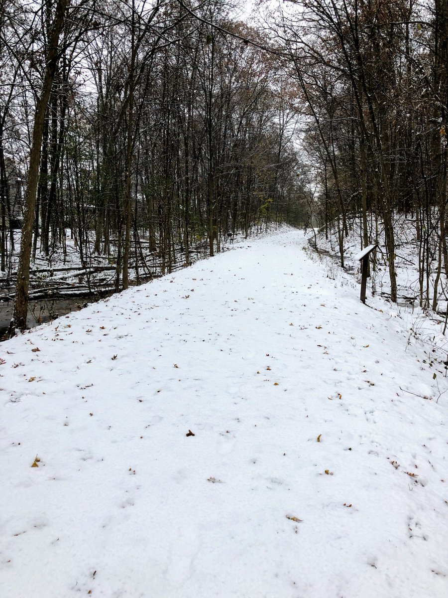 Davelantis's tweet photo. A great snowy run on the trail with my new trusty @yaktrax. #wbparks #PureMichigan #yaktrax https://t.co/9stMPIDPgp