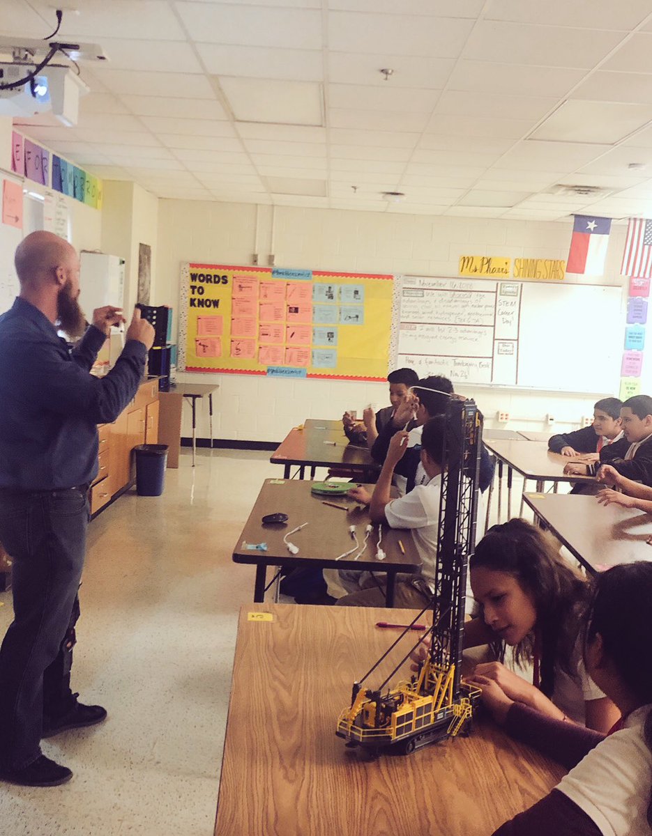 MissKatsMockler's tweet photo. Thankful for the work of teachers and volunteers at STEM College and Career Class Day at @Stockard_ms! Students engaged in Q&amp;A with a doctor, did a lab with a hyraulics engineer, built bridges using STEM skills, and researched what it takes to make their career dreams a reality! https://t.co/ABYm57upee