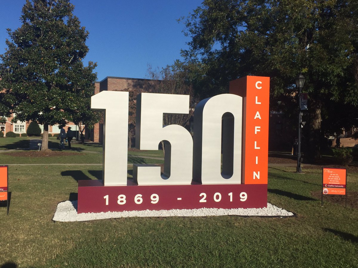 d_parker10's tweet photo. A close up of the new monument @ClaflinUniv1869 #CUSMA2 https://t.co/kX3zxemL3u