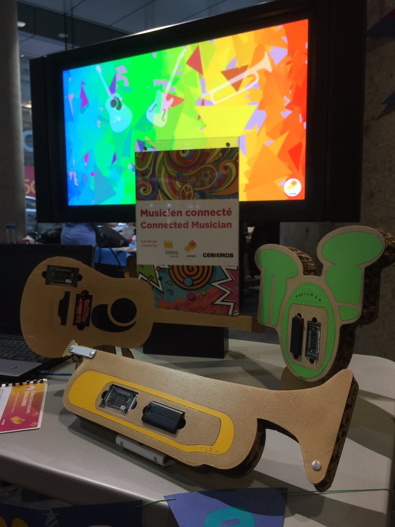 Nous sommes au <a href="/MMakerFaire/">MontrealMakerFaire</a> à <a href="/concordia/">Concordia University</a> aujourd’hui et demain avec l’équipe de @mcqorg pour présenter les #musiciensconnectés ! Venez jouer la musique de Londres avec nous ! #icilondres
