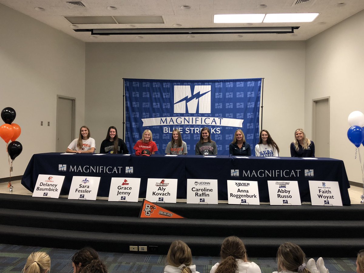 Magnificat Athletics (@magshsathletics) on Twitter photo National Letter of Intent Signing Day at Magnificat! 8 of our seniors are headed to play at the collegiate level! <a href="/magslacrosse/">Magnificat Lacrosse</a> <a href="/MagnificatGolf/">Magnificat Golf Team</a> <a href="/Row_Mags/">@MagnificatRowing</a> <a href="/MagsSoccer/">Magnificat Soccer</a> <a href="/mags_softball/">Magnificat Softball</a> National Letter of Intent Signing Day at Magnificat! 8 of our seniors are headed to play at the collegiate level! <a href="/magslacrosse/">Magnificat Lacrosse</a> <a href="/MagnificatGolf/">Magnificat Golf Team</a> <a href="/Row_Mags/">@MagnificatRowing</a> <a href="/MagsSoccer/">Magnificat Soccer</a> <a href="/mags_softball/">Magnificat Softball</a>