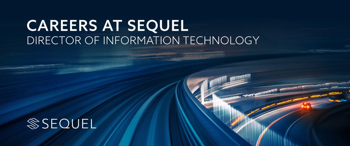 thesequelgroup's tweet photo. Sequel is looking for the right IT professional to serve as our Director of Information Technology. To see the complete job listing visit: https://t.co/okX6cvGKYA https://t.co/r0PIQm5q9I