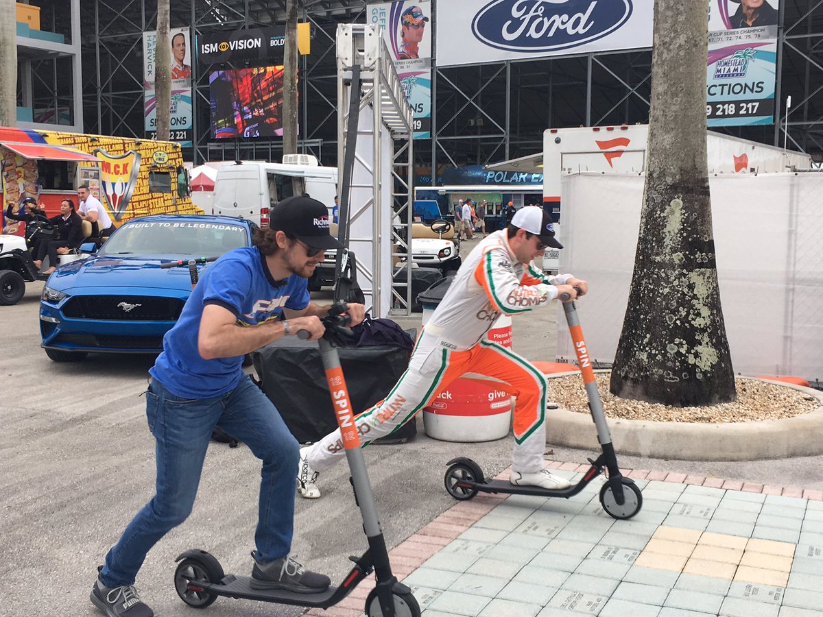 FordRacing's tweet photo. These guys will race anything! @ridespin @Blaney @ChaseBriscoe5 #Ford https://t.co/snLpWCi00m