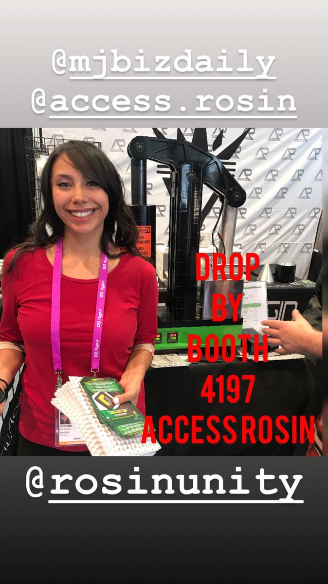 RosinUnity's tweet photo. Drop by Booth 4197 if your in Vegas and attending the MJBIZCOM! Say hi to our good friends at Access Rosin! https://t.co/SLRWxLmMRa https://t.co/2n0UbMexEN