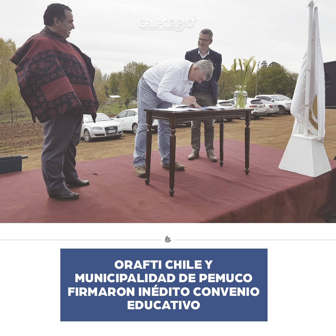 codigoc1's tweet image. ORAFTI CHILE Y MUNICIPALIDAD DE PEMUCO FIRMARON INÉDITO CONVENIO EDUCATIVO

Revisa el reportaje completo en el siguiente link:
revistagrupoagro.cl/orafti-chile/

#RevistaGrupoAgro #Orafti #Pemuco