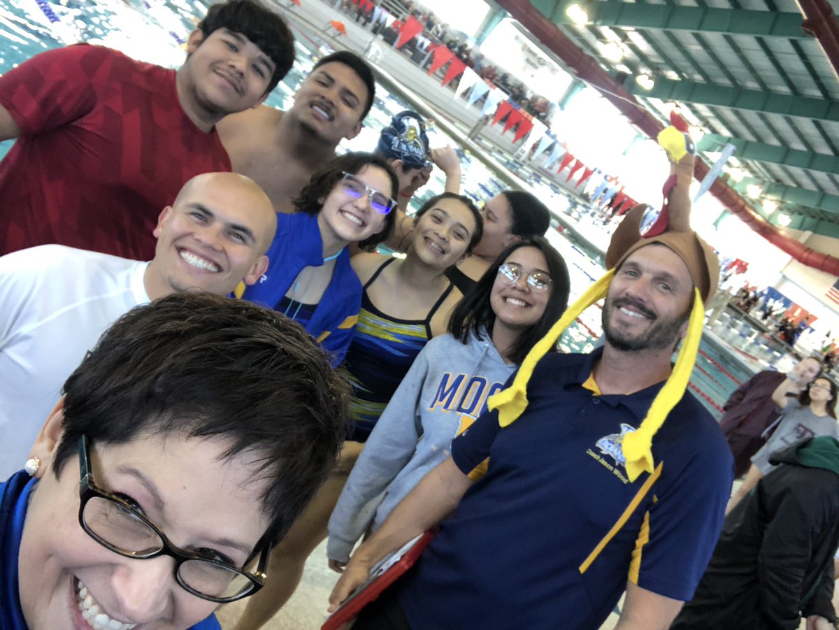 DrSandraClement's tweet photo. Trojan Swim Team and their coach Jason Wood at Gobbler Games. Go Trojans, Go! #iamMoody #MoodySTRONG #swimmersrule https://t.co/D1foy7mP2d