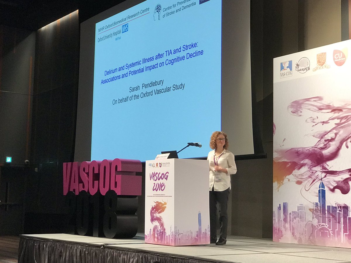 Adrian Wong (@cuhkadrianwong) on Twitter photo Sarah Pendlebury from Oxford speaking on delirium in association with vascular disease <a href="/CUHKAdrianWong/">Adrian Wong</a> #VasCog2018 Sarah Pendlebury from Oxford speaking on delirium in association with vascular disease <a href="/CUHKAdrianWong/">Adrian Wong</a> #VasCog2018