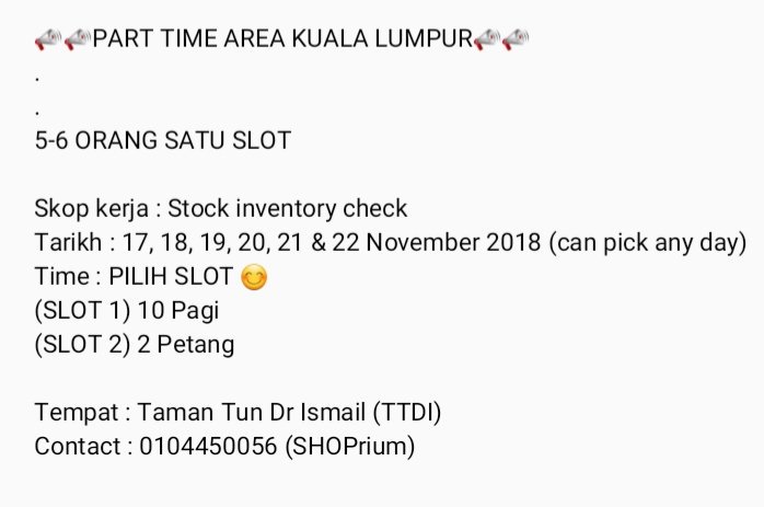 SHOPrium's tweet photo. 💥URGENT💥

#kerjaparttime #parttime #parttimekl
#kerjakosong #kerjakosongkl #internkl
@twt_KL @twt_kerja @Oh_KerjaKosong @PartTimeKL @MauKerjaMY https://t.co/zPeBirFJuX
